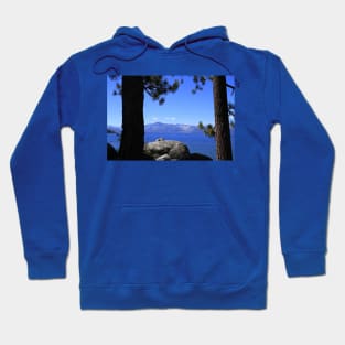 Lake Tahoe California with trees and blue water Hoodie